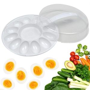 Egg Carrier And Serving Tray Deviled Hardboiled Display Container Eggs Holder
